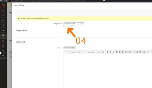 pick the Hyva content widget 