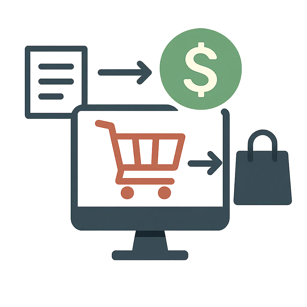 Shopping cart system graphic